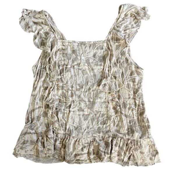 Lucky Brand Tops - Lucky Brand Women's Floral Ruffle Trim Blouse Size M Multicolor